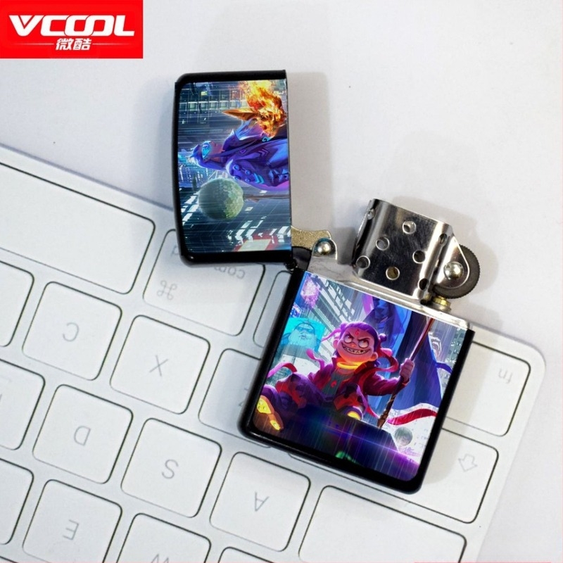 Brichetă cu kerosen periferică Nezha, retro, creativă, mică, cadou, metalică, rezistentă la vânt, stil clasic