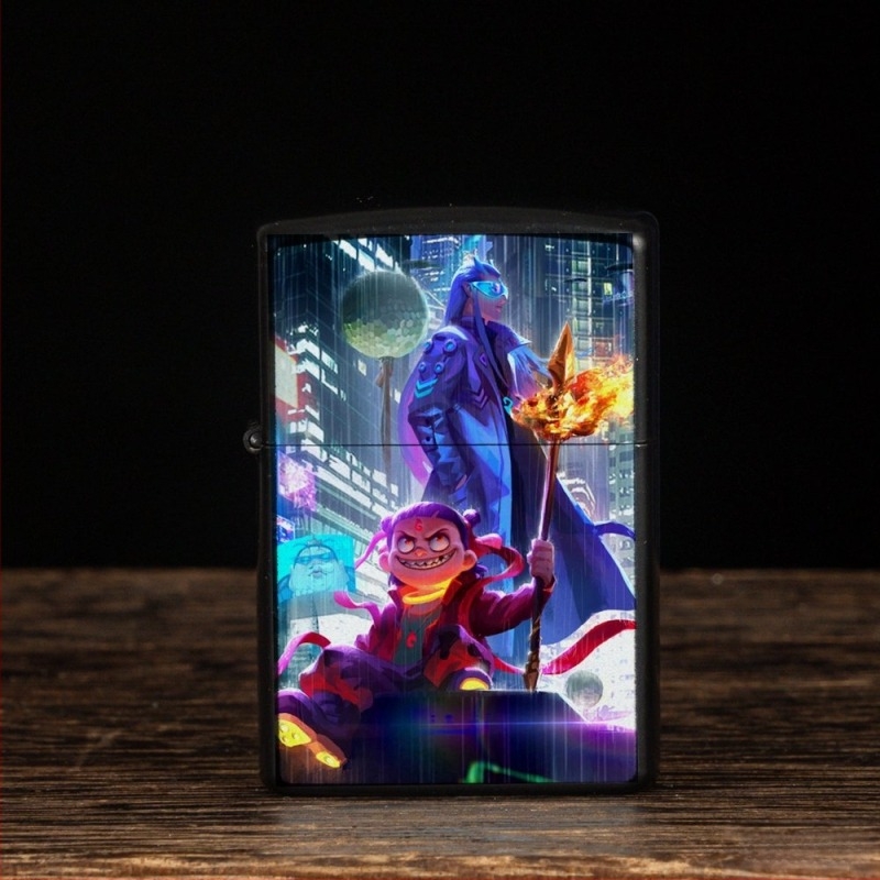 Brichetă cu kerosen periferică Nezha, retro, creativă, mică, cadou, metalică, rezistentă la vânt, stil clasic