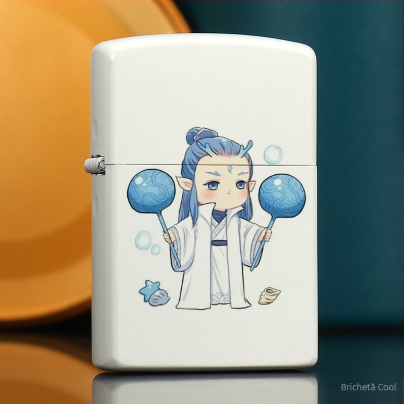 Brichetă cu kerosen periferică Nezha, retro, creativă, mică, cadou, metalică, rezistentă la vânt, stil clasic