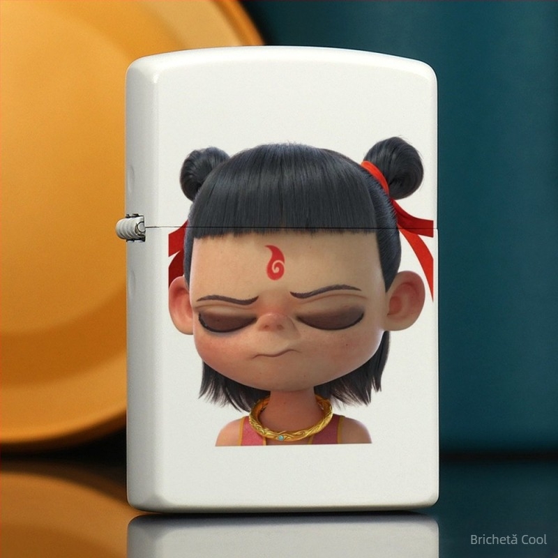 Brichetă cu kerosen periferică Nezha, retro, creativă, mică, cadou, metalică, rezistentă la vânt, stil clasic