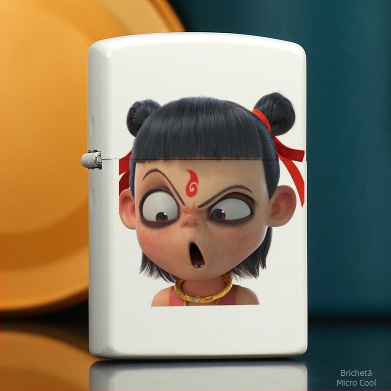 Brichetă cu kerosen periferică Nezha, retro, creativă, mică, cadou, metalică, rezistentă la vânt, stil clasic