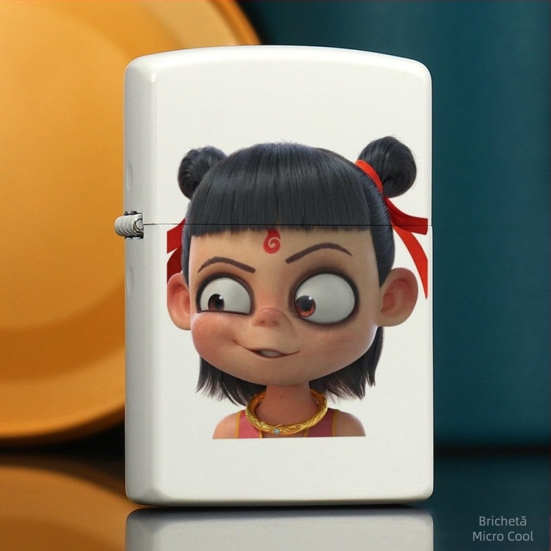 Brichetă cu kerosen periferică Nezha, retro, creativă, mică, cadou, metalică, rezistentă la vânt, stil clasic