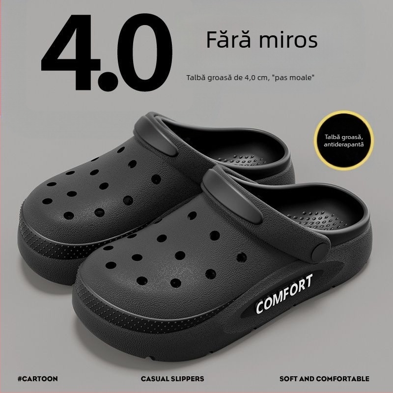 Pantofi de plajă antiderapanți pentru bărbați, vară, sport, respirabil, rezistent la miros, cu fund gros, sandale pentru bărbați