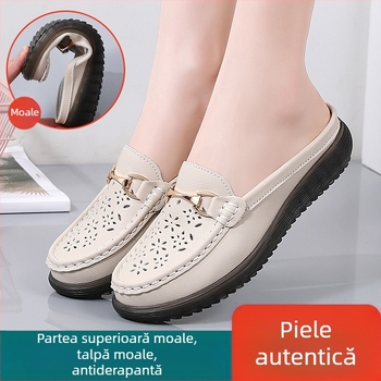 Pantofi sport casual cu un singur strat pentru femei, vara 2023, respirabili, antiderapanți, pantofi pentru mame, talpă moale, confortabili, cu gaură, pantofi cu fasole