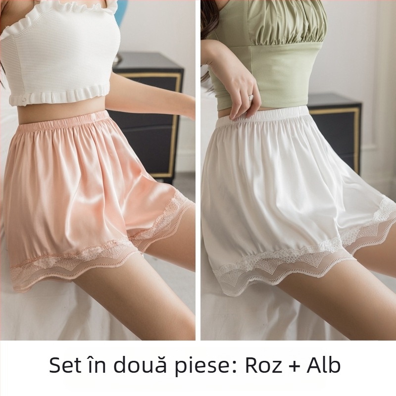 Pantaloni de siguranță de vară cu trei puncte pentru femei, pentru acasă, pot fi purtați în aer liber, cu dantelă ondulată, anti-alergare, lumină, nu se ondula, subțire, en-gros V3