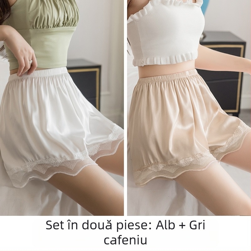 Pantaloni de siguranță de vară cu trei puncte pentru femei, pentru acasă, pot fi purtați în aer liber, cu dantelă ondulată, anti-alergare, lumină, nu se ondula, subțire, en-gros V3