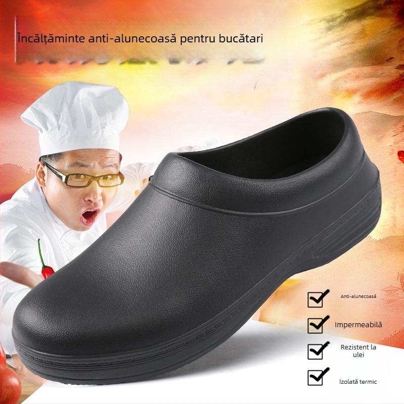 Pantofi de bucătărie, pantofi de bucătar pentru bărbați, branțuri ușoare rezistente la ulei, pantofi de lucru pentru hotel, pantofi antiderapanți, rezistenți la ulei și impermeabili