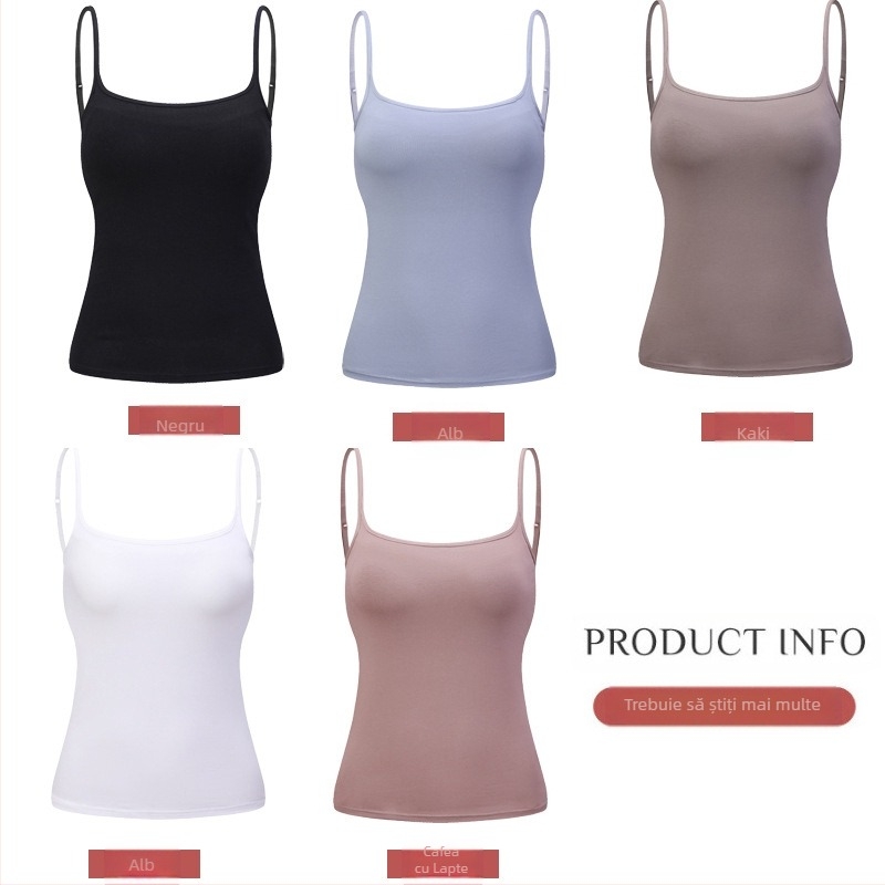 Camisola lungă pentru femei, din bumbac pieptănat, de primăvară și toamnă, cu cupă integrată cu perniță pentru piept, camisola pentru femei de vară