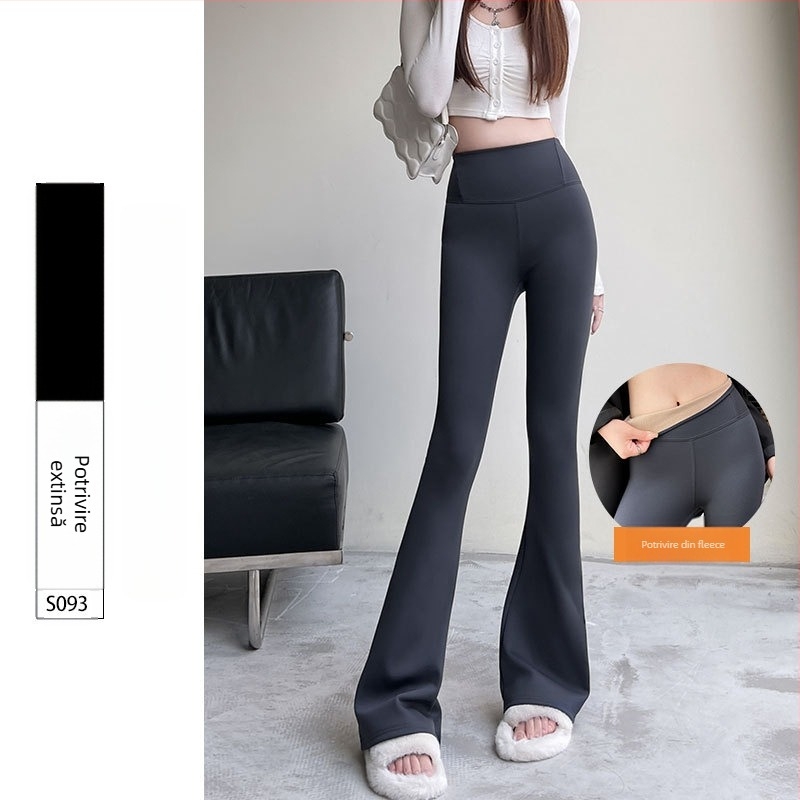 Pantaloni cu fund clopot pentru femei primăvara & toamna 2025 noi pantaloni scurți negri cu talie înaltă, drapați, subțiri, slim, casual, mici, micro-evazați, cu model copită de cal