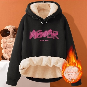 Hanorac cu glugă din piele de miel pentru bărbați, toamna și iarna, haine noi pentru cupluri, plus mărime, căptușit cu fleece, îngroșat, cald, casual, jachetă