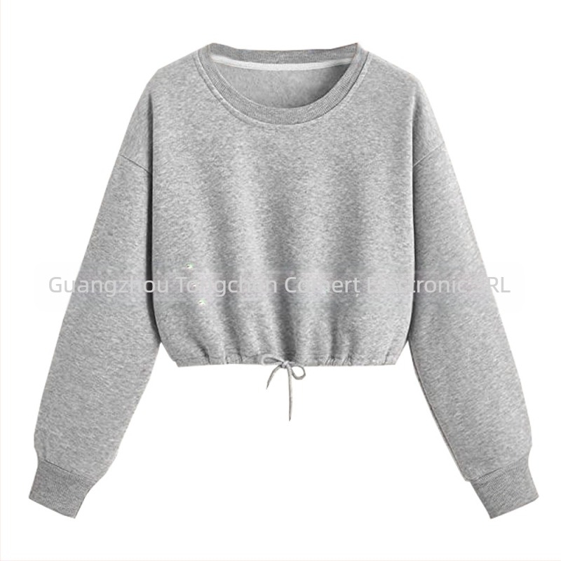 Hanorace cu croială slim fit, cu buric expus, culoare solidă, hanorace pentru femei, bluze sexy, 653 Nr. articol