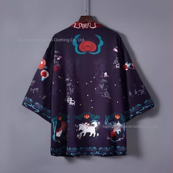 Kimono transfrontalier Amazon 2024, imprimat 3D, cu desene animate japoneze, pentru bărbați și femei, pijamale de vară, model CarDigan