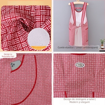 Vestă stil vestă șorț nou bucătărie impermeabil și rezistent la ulei haine de lucru catering femei stil coreean talie frumoasă