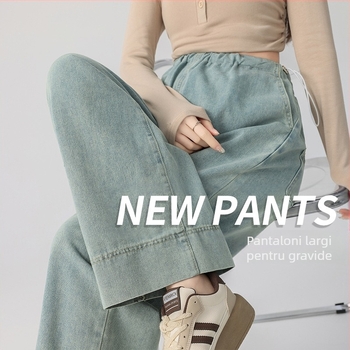 Femeile însărcinate cu cordon, pantaloni scurți din denim cu buzunar, îmbrăcăminte exterioară cu cordon, blugi, pantaloni scurți pentru femei însărcinate, pantaloni la modă pentru mame