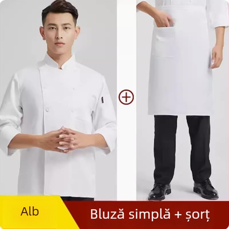 Noua haină de lucru pentru bucătar, imprimată, de vară pentru bărbați, din mătase de gheață, cu mânecă scurtă, subțire, respirabil, pentru restaurant, hotel, bucătărie din spate, femei