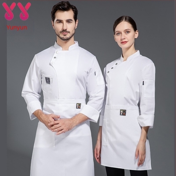 Costum de bucătărie pentru bărbați, cu mânecă lungă, de toamnă, pentru hotel, pentru catering și copt, haine de lucru pentru bucătari, haine îngroșate pentru cantină, femei, extra mari