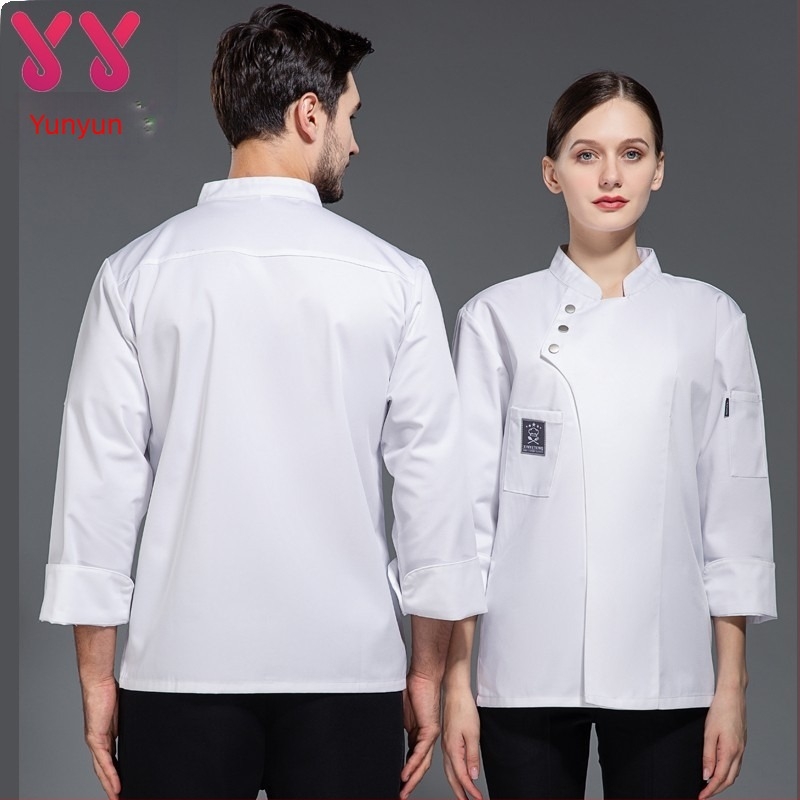 Costum de bucătărie pentru bărbați, cu mânecă lungă, de toamnă, pentru hotel, pentru catering și copt, haine de lucru pentru bucătari, haine îngroșate pentru cantină, femei, extra mari