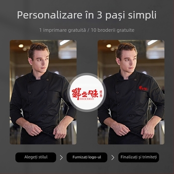 Adăugați îngrășământ pentru a mări salopeta de bucătar de toamnă și de iarnă, cu mânecă lungă groasă, pentru catering, dimensiune extra mare, 300 kg, iarnă