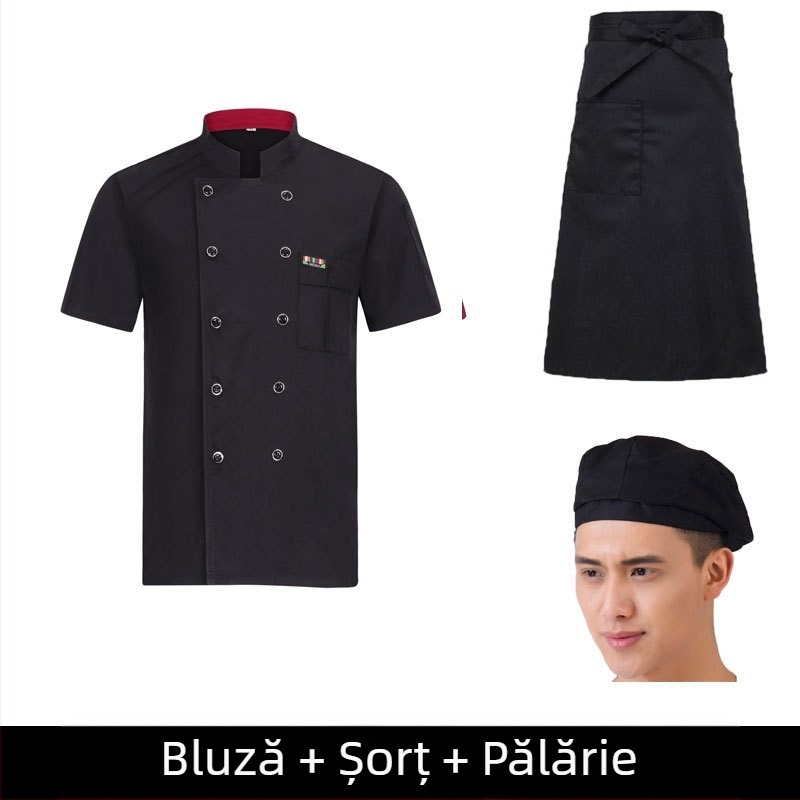 Haine de lucru pentru bucătar pentru bărbați, toamnă și iarnă, mâncare occidentală pentru hotel, îngroșate, cu mânecă lungă pentru bucătărie, haine de bucătar de vară, haine de bucătar cu mânecă scurtă
