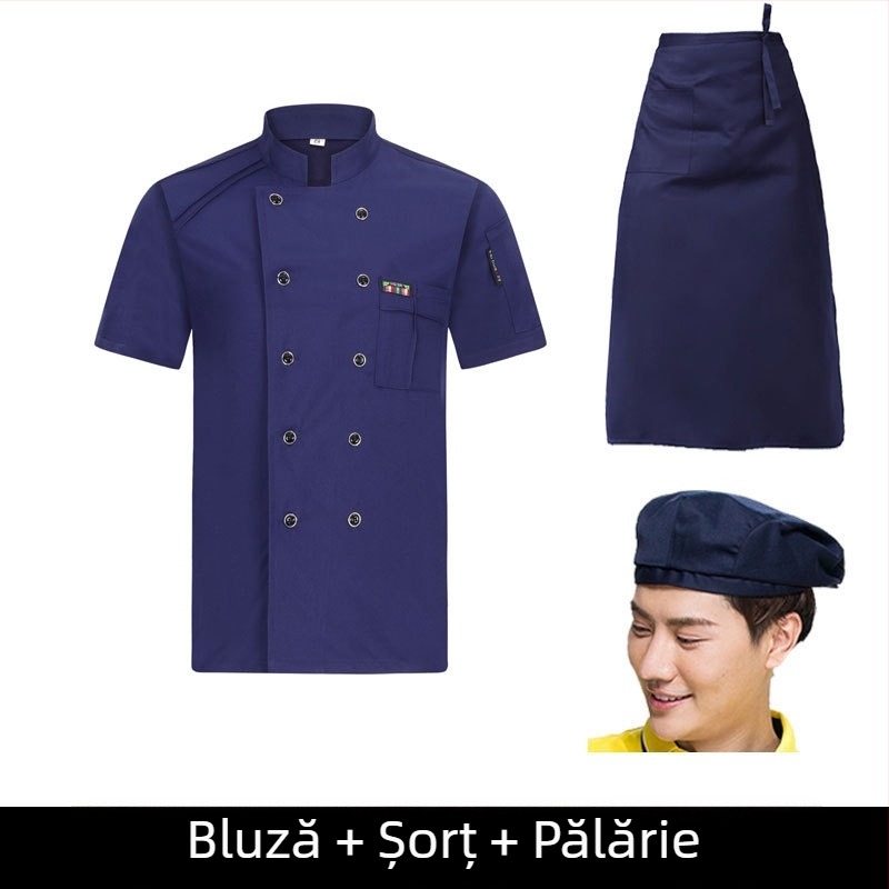 Haine de lucru pentru bucătar pentru bărbați, toamnă și iarnă, mâncare occidentală pentru hotel, îngroșate, cu mânecă lungă pentru bucătărie, haine de bucătar de vară, haine de bucătar cu mânecă scurtă