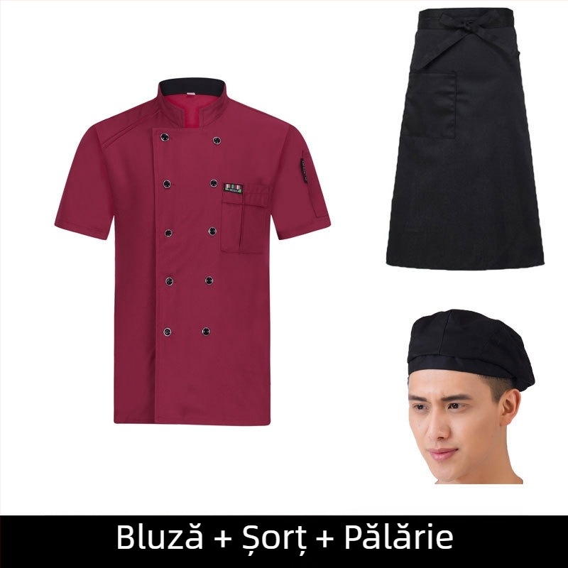 Haine de lucru pentru bucătar pentru bărbați, toamnă și iarnă, mâncare occidentală pentru hotel, îngroșate, cu mânecă lungă pentru bucătărie, haine de bucătar de vară, haine de bucătar cu mânecă scurtă