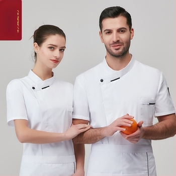 Set de lucru pentru catering, bucătar, haine de lucru pentru bărbați, cu mânecă trei sferturi, vară, hotel, restaurant, restaurant occidental, spate, bucătărie