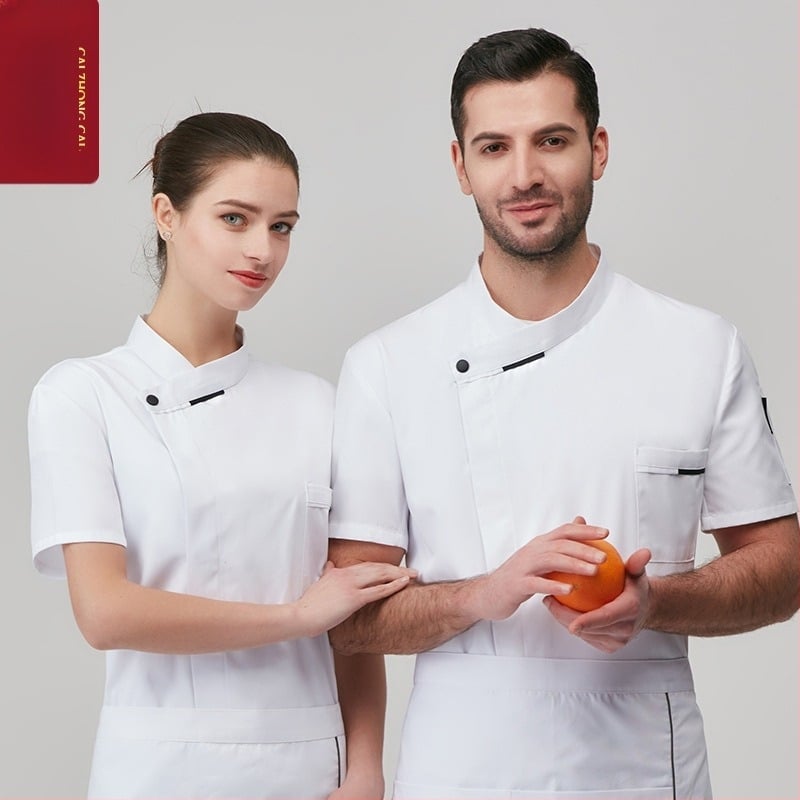 Set de lucru pentru catering, bucătar, haine de lucru pentru bărbați, cu mânecă trei sferturi, vară, hotel, restaurant, restaurant occidental, spate, bucătărie