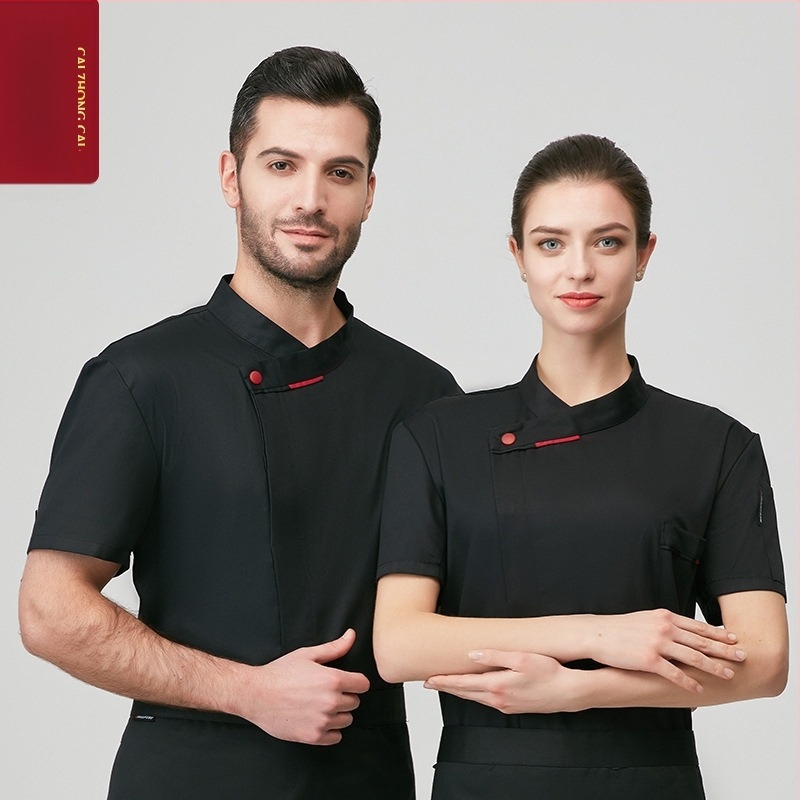 Set de lucru pentru catering, bucătar, haine de lucru pentru bărbați, cu mânecă trei sferturi, vară, hotel, restaurant, restaurant occidental, spate, bucătărie