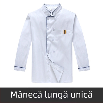 Îmbrăcăminte de lucru pentru bucătar, îmbrăcăminte de catering respirabilă cu mânecă scurtă, de vară, cu mânecă lungă, pentru cantină, bucătărie, mărime mare