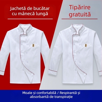 Îmbrăcăminte de lucru pentru bucătar, îmbrăcăminte de catering respirabilă cu mânecă scurtă, de vară, cu mânecă lungă, pentru cantină, bucătărie, mărime mare