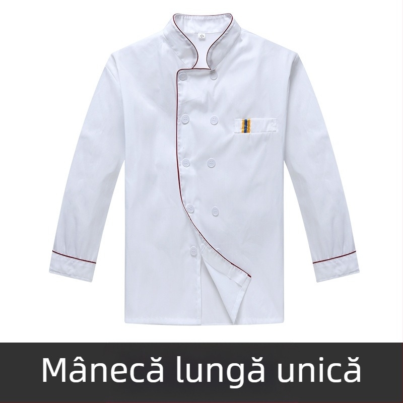 Îmbrăcăminte de lucru pentru bucătar, îmbrăcăminte de catering respirabilă cu mânecă scurtă, de vară, cu mânecă lungă, pentru cantină, bucătărie, mărime mare