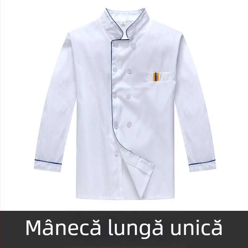 Îmbrăcăminte de lucru pentru bucătar, îmbrăcăminte de catering respirabilă cu mânecă scurtă, de vară, cu mânecă lungă, pentru cantină, bucătărie, mărime mare