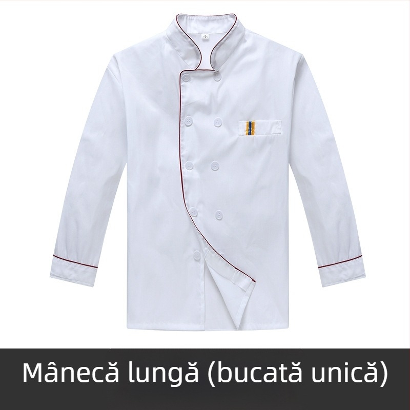 Îmbrăcăminte de lucru pentru bucătar, îmbrăcăminte de catering respirabilă cu mânecă scurtă, de vară, cu mânecă lungă, pentru cantină, bucătărie, mărime mare