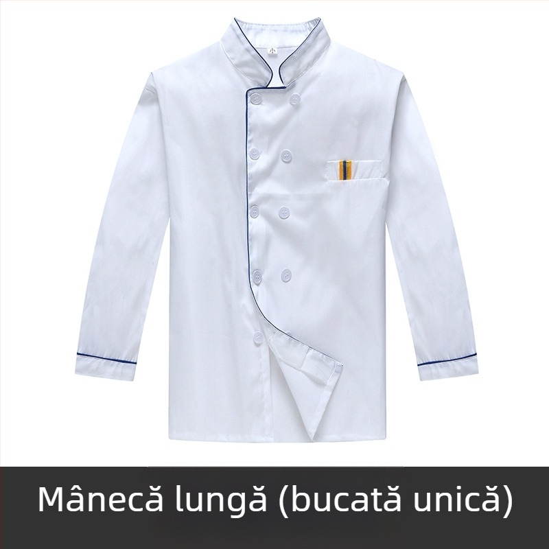 Îmbrăcăminte de lucru pentru bucătar, îmbrăcăminte de catering respirabilă cu mânecă scurtă, de vară, cu mânecă lungă, pentru cantină, bucătărie, mărime mare