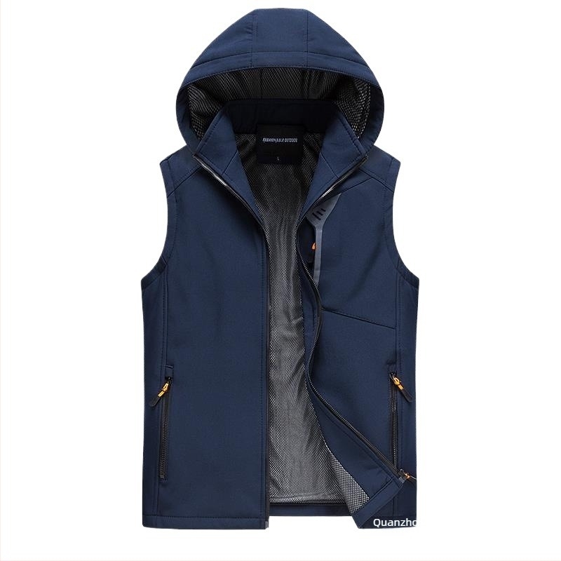 Vestă de primăvară softshell pentru exterior, en-gros, caldă, pentru vârstnici și vârstnici, jachetă de catifea la modă, livrare dintr-o singură piesă pentru bărbați