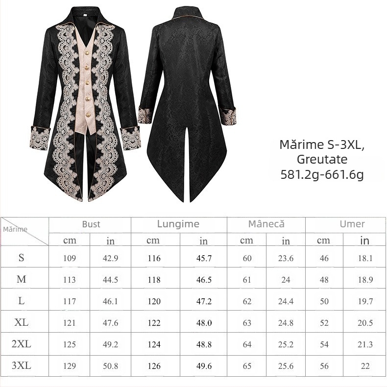 Set de jachetă medievală steampunk Amazon Wish 2024, rochie gotică victoriană