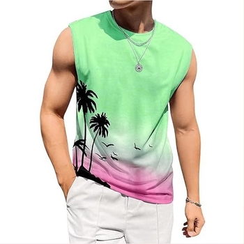 Tricou casual imprimat pentru bărbați, vară europeană și americană transfrontalieră 2025, Amazon AliExpress, vestă nouă pentru bărbați