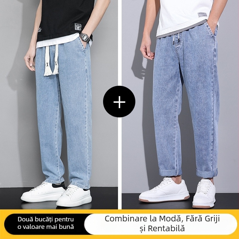 Blugi retro în stil american pentru bărbați, toamna și iarna, pantaloni largi, drepți, cu picior larg, marcă de modă 2024, nou-veniți, pantaloni lungi pentru primăvară și toamnă