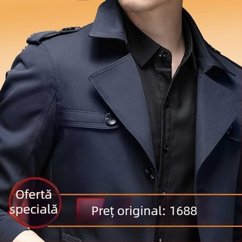 Versiunea coreeană a jachetei de trench de înaltă calitate pentru bărbați Fan Chao, de toamnă și de iarnă, pentru bărbați de vârstă mijlocie, căptușite cu fleece, un nou simț al conducerii în administrarea timpului liber