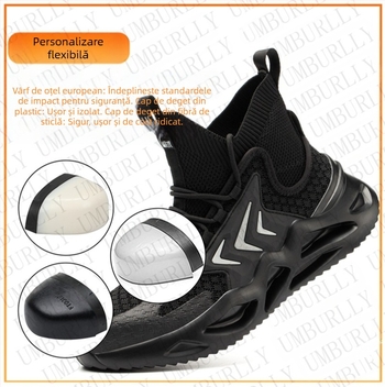 Pantofi de protecție a muncii, en-gros, anti-zdrobire, anti-piercing, pantofi de lucru ușori, cu vârf de oțel, pantofi de protecție țesuti și respirabili, pantofi de lucru pentru bărbați