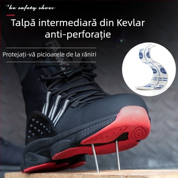 Încălțăminte de protecție a muncii pentru bărbați, ușoară, deodorantă, anti-șoc, anti-perforare, cu vârf de oțel, confortabilă, respirabilă, de siguranță la locul de muncă, rezistentă la uzură de iarnă pentru femei