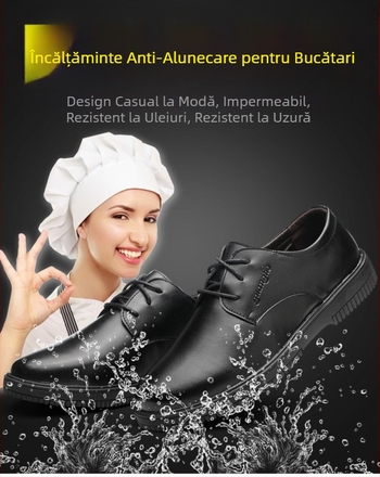 Pantofi de bucătărie, Pantofi de bucătar, Pantofi de lucru antiderapanți, impermeabili și rezistenți la ulei pentru bărbați, Pantofi din piele rezistenți la ulei și uzură pentru hoteluri, Protecție pentru picioare pentru femei