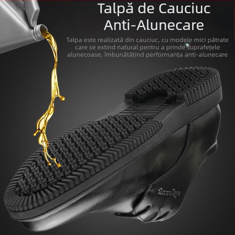 Pantofi de bucătărie, Pantofi de bucătar, Pantofi de lucru antiderapanți, impermeabili și rezistenți la ulei pentru bărbați, Pantofi din piele rezistenți la ulei și uzură pentru hoteluri, Protecție pentru picioare pentru femei