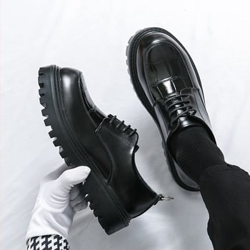 Pantofi din piele ieftini, stil britanic, stil coreean, talpă groasă, mărime business, rochie cu cap mare, pantofi casual pentru bărbați