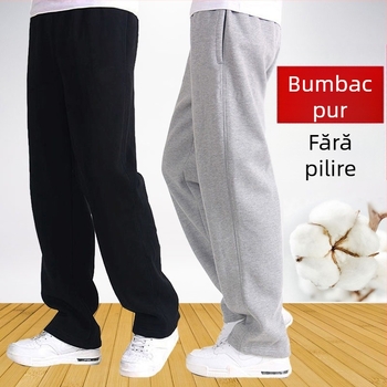 Pantaloni sport subțiri din bumbac pentru primăvară și vară, pantaloni de trening casual lejeri, drepți, pentru bărbați, pantaloni elastici, mărime plus