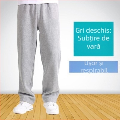 Pantaloni sport subțiri din bumbac pentru primăvară și vară, pantaloni de trening casual lejeri, drepți, pentru bărbați, pantaloni elastici, mărime plus