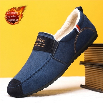 Pantofi de toamnă și de iarnă din catifea pentru bărbați, pantofi de stil coreean, versatil, din pânză veche de Beijing, pantofi casual pentru bărbați, pantofi de lucru pentru bărbați
