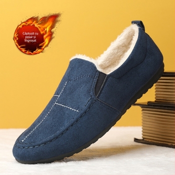 Pantofi bărbătești, pantofi Beanie de toamnă și de iarnă, stil K pentru bărbați, pantofi versatili din pânză veche de Beijing, pantofi casual caldi din catifea pentru bărbați, pantofi pentru studenți