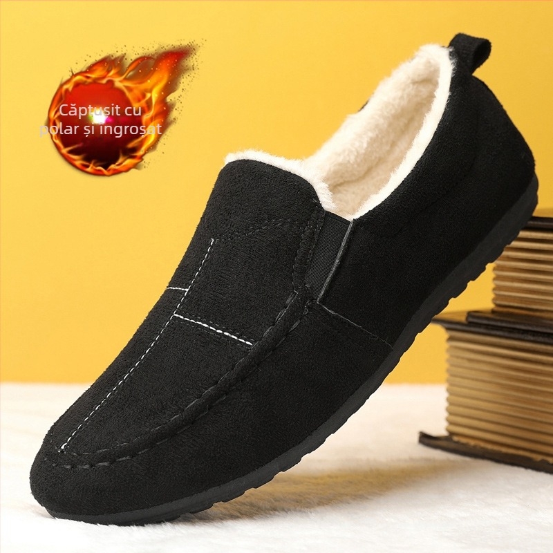 Pantofi bărbătești, pantofi Beanie de toamnă și de iarnă, stil K pentru bărbați, pantofi versatili din pânză veche de Beijing, pantofi casual caldi din catifea pentru bărbați, pantofi pentru studenți