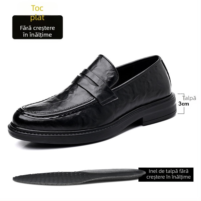 Pantofi sport din piele pentru bărbați, cu înălțime interioară, cu creștere a înălțimii, casual, de afaceri, 6 cm, pentru bărbați, pantofi sport cu toc scăzut, pantofi sport dintr-o singură bucată pentru bărbați